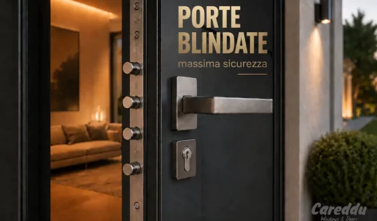 Dettaglio serratura e cerniere porta blindata alluminio classe RC2