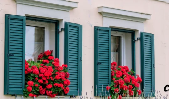 Persiane in alluminio su facciata di casa: finitura e proporzioni